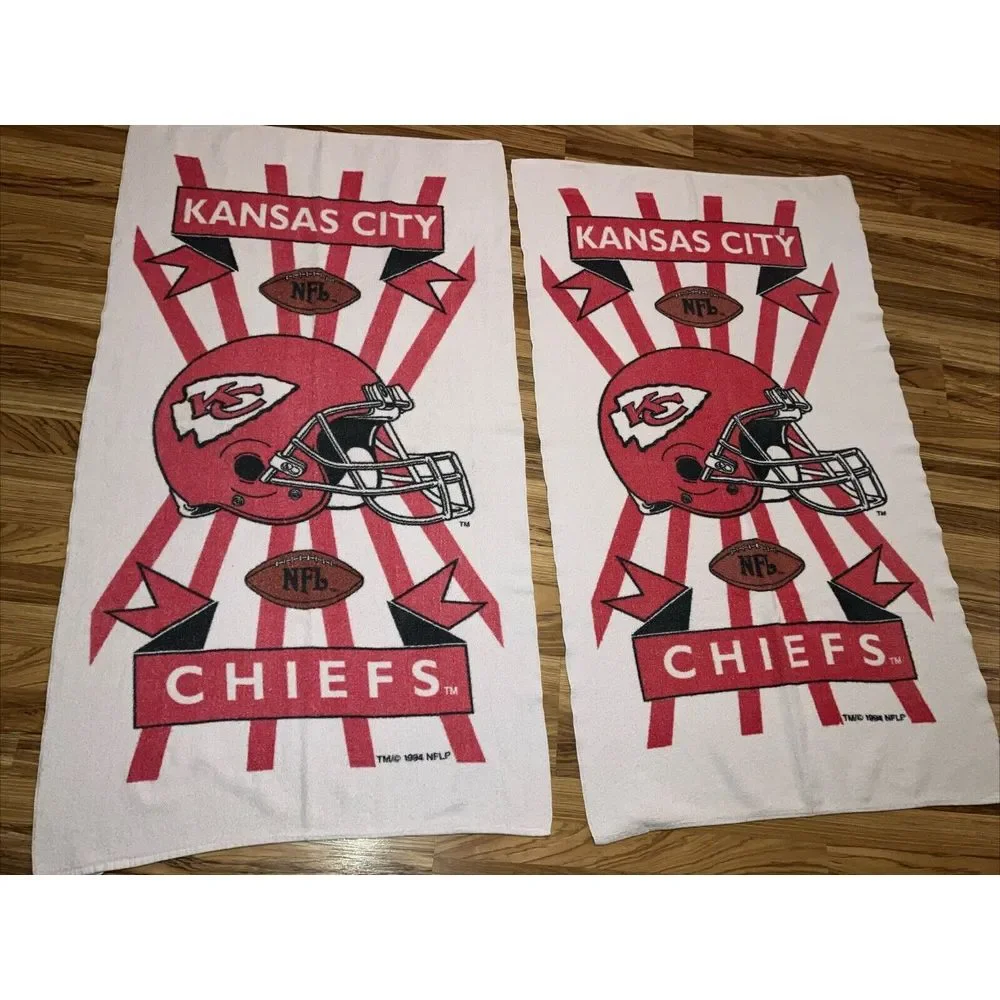 Vintage 90s‎ Kansas City Chiefs Taylor Swift Beach Towel 30x55 Made In The USA